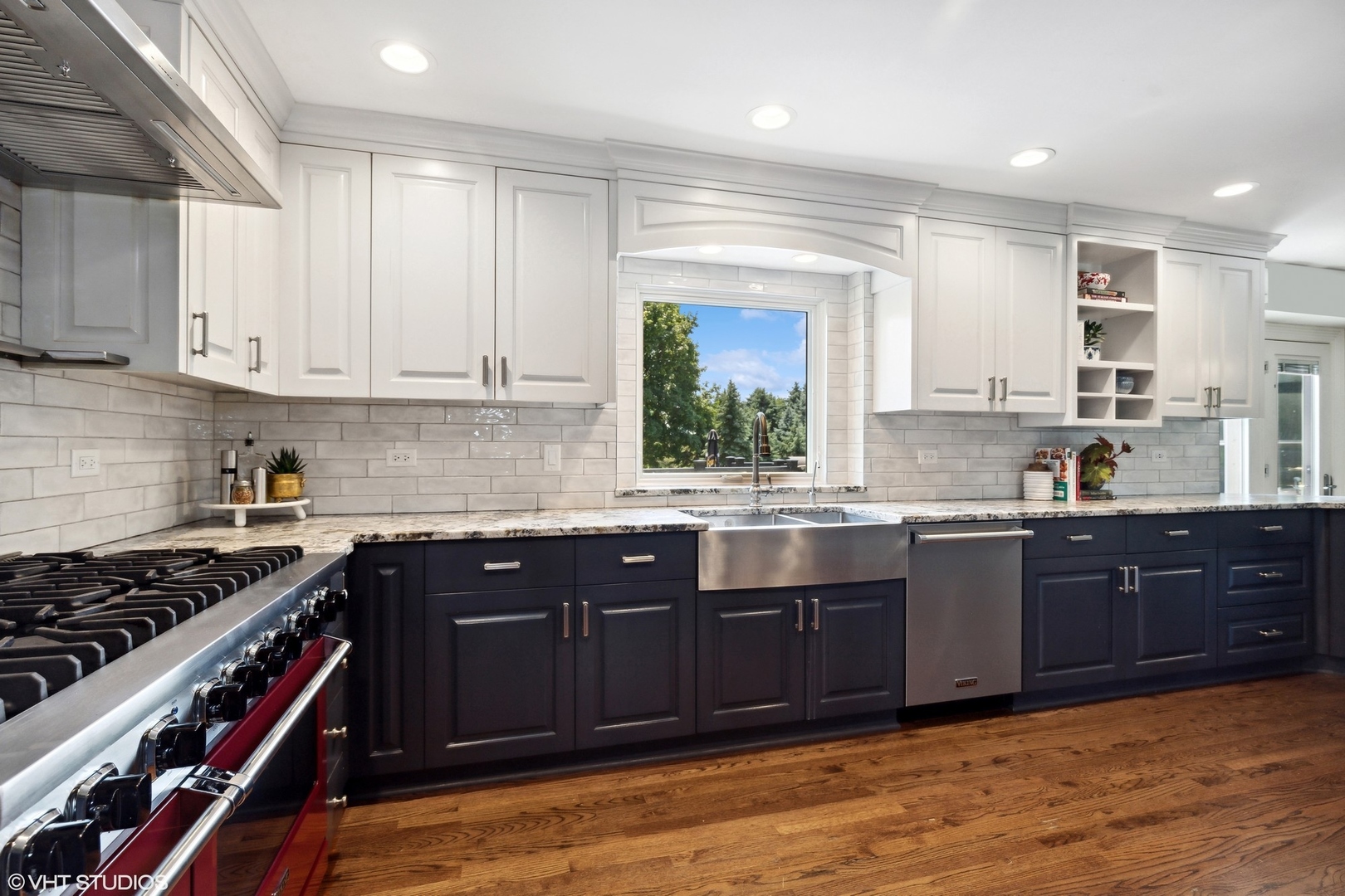 23905 West Bedlington Circle Deer Park, IL 60010 - Photo 11 of 23 a kitchen with stainless steel appliances granite countertop a stove a sink and a microwave