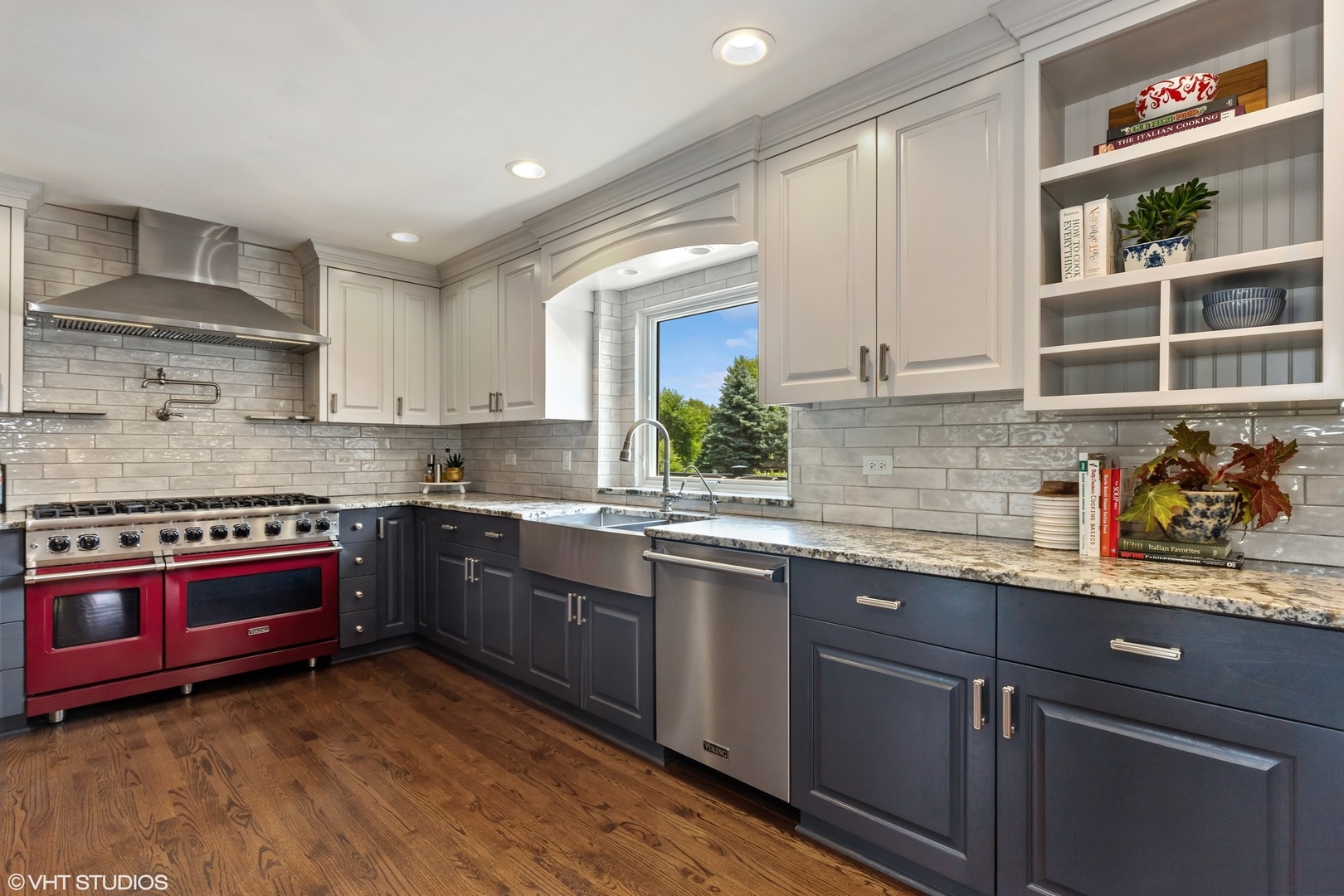 23905 West Bedlington Circle Deer Park, IL 60010 - Photo 10 of 23 a kitchen with stainless steel appliances granite countertop a stove a sink dishwasher and a microwave oven with cabinets