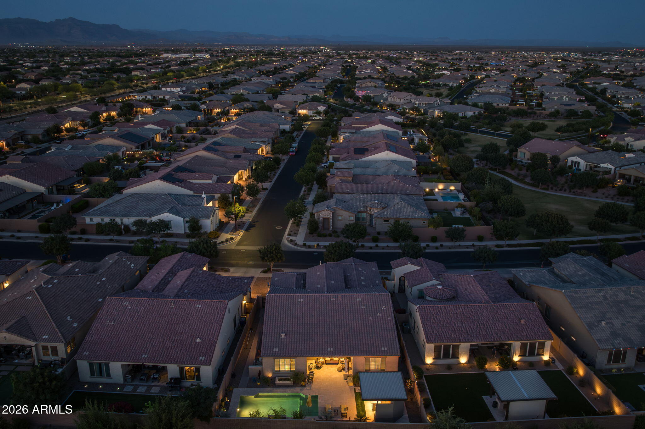 5250 South Wesley Mesa, AZ 85212 - Photo 37 of 89 an aerial view of multiple houses with a yard