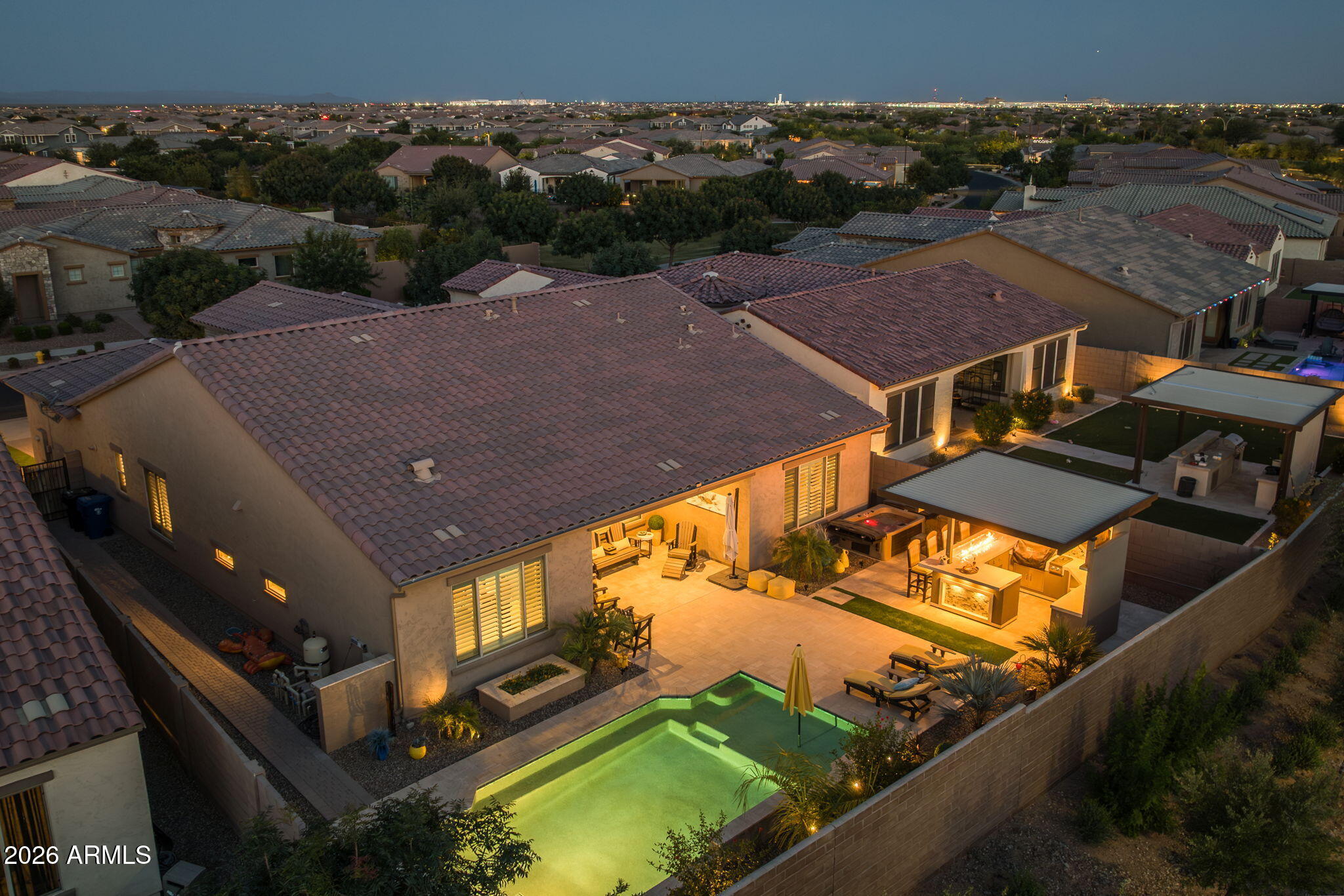 5250 South Wesley Mesa, AZ 85212 - Photo 39 of 89 an aerial view of a house with a swimming pool