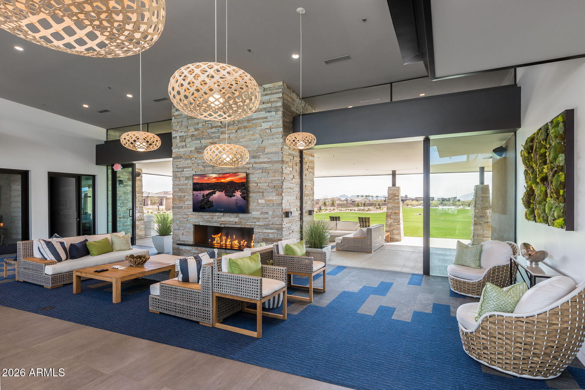 5250 South Wesley Mesa, AZ 85212 - Photo 67 of 89 a living room with fireplace furniture and a large window