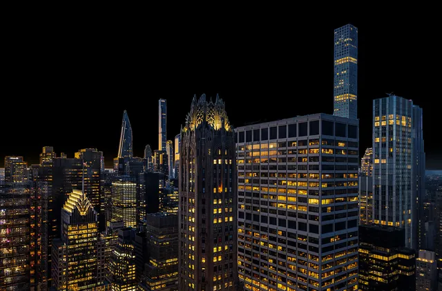 a city view with lot of high rise buildings