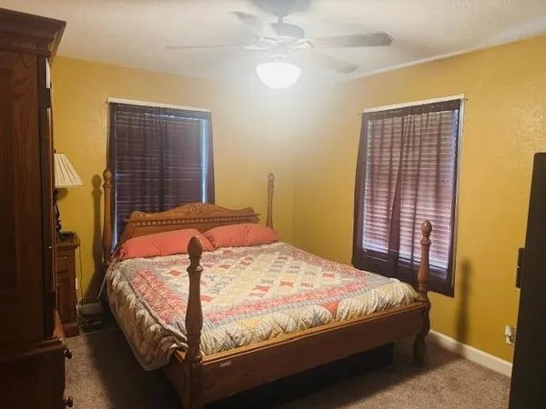 a view of a house with a yard and a large tree