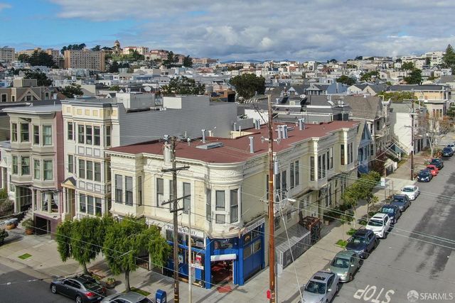 a view of a city that has tall buildings