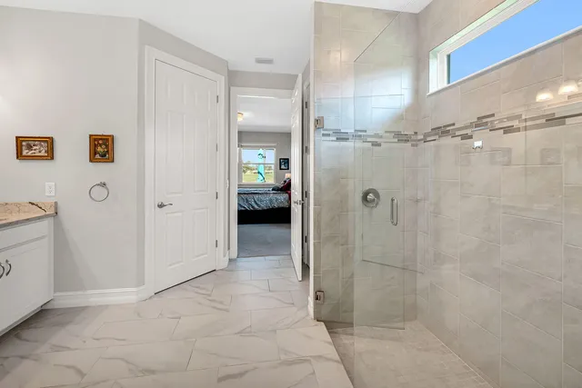 a bathroom with a shower