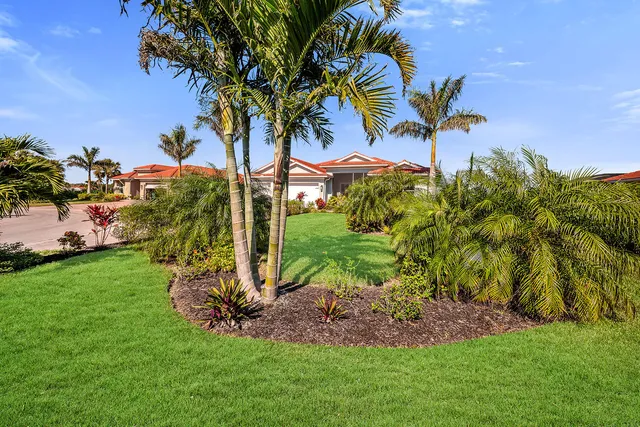 a view of a backyard with a garden