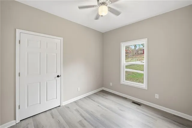 a view of a room with an empty space