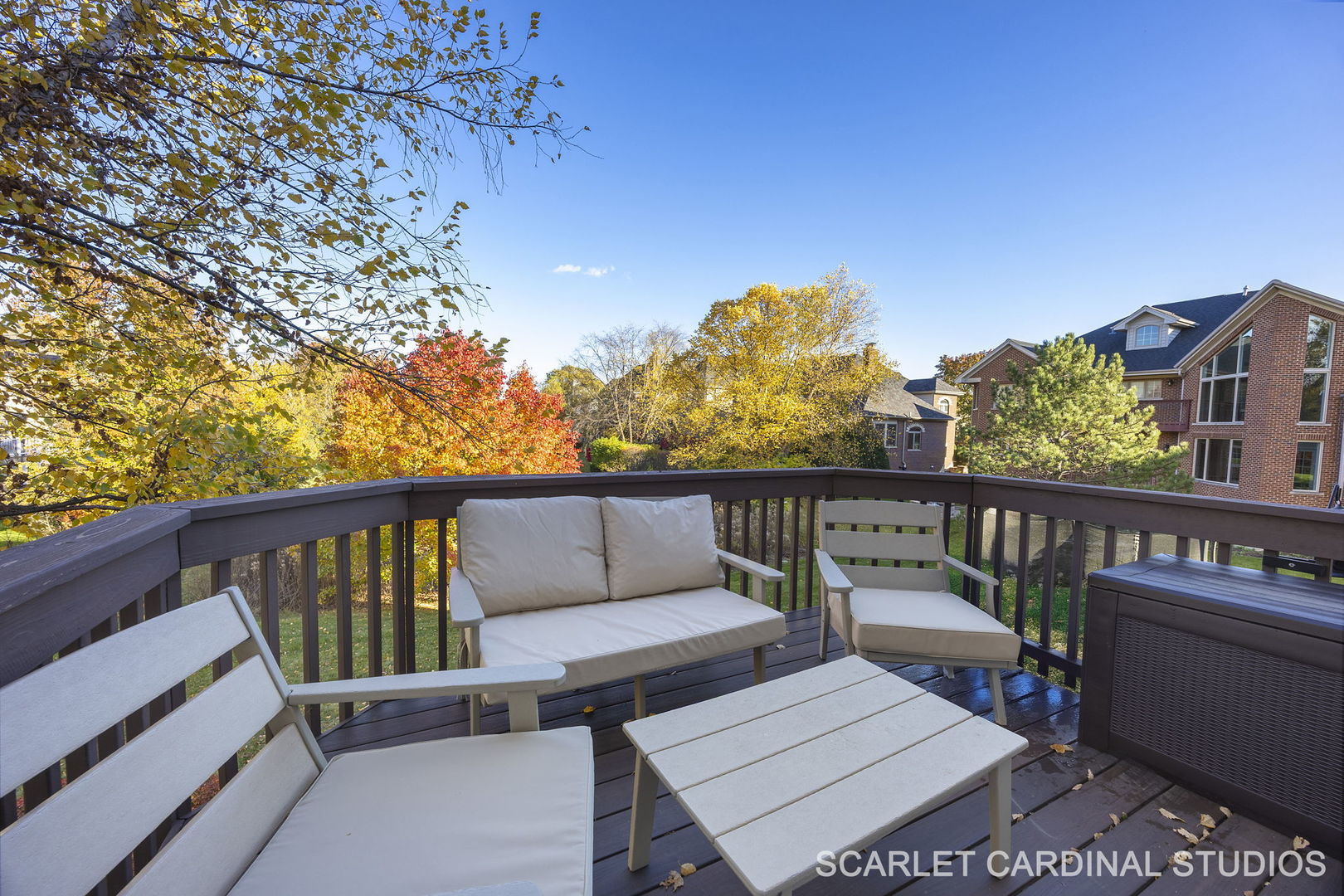 5125 Radcliff Road Lisle, IL 60532 - Photo 34 of 37 a view of a balcony with wooden floor and outdoor seating