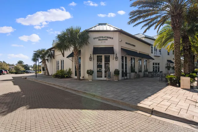 a view of a building with a street