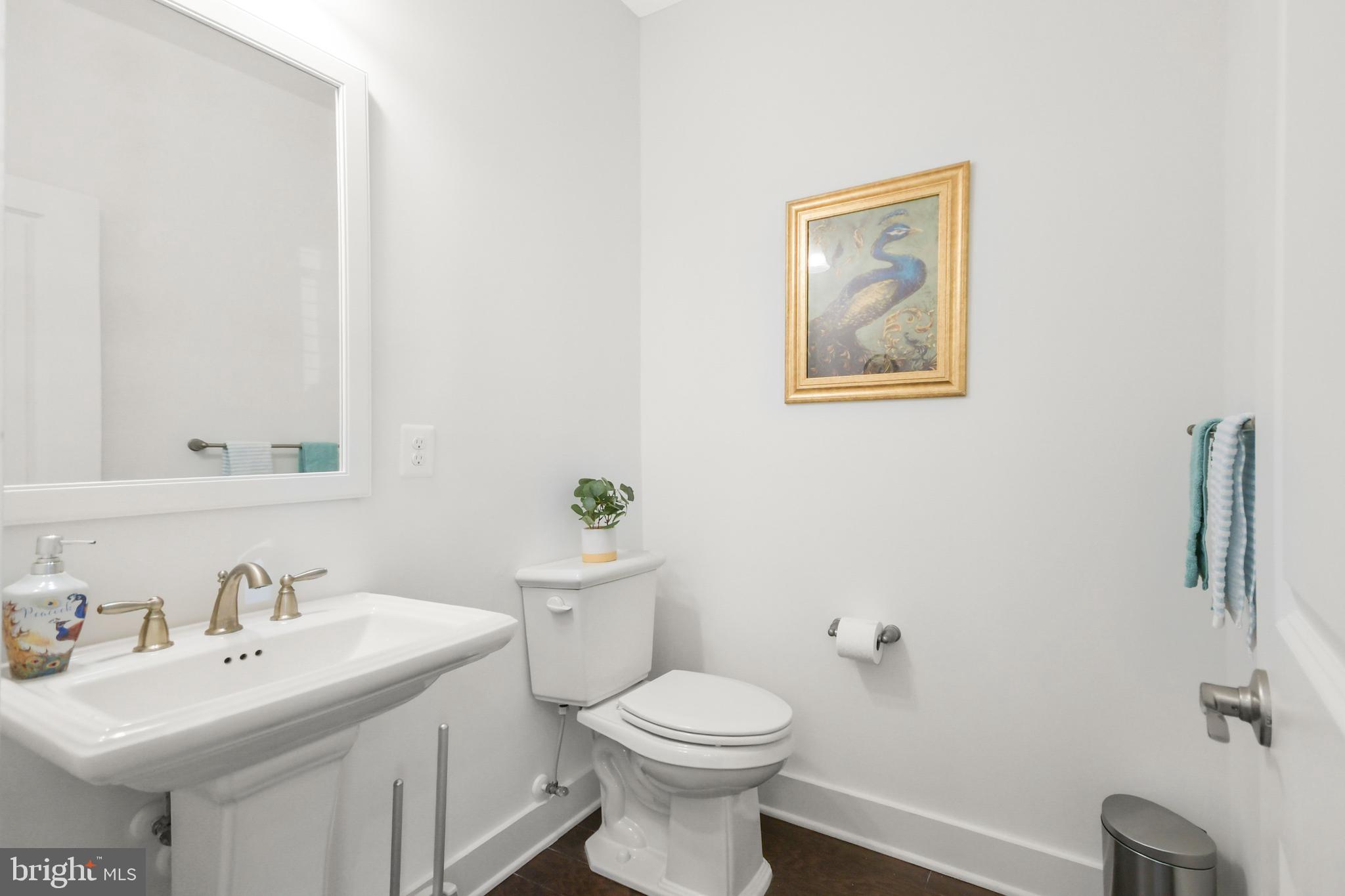 224 East 6th Street Frederick, MD 21701 - Photo 47 of 55 a bathroom with a toilet a sink and mirror