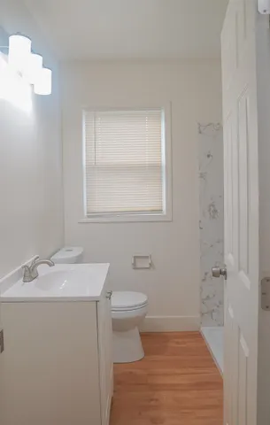 a bathroom with a sink toilet and vanity