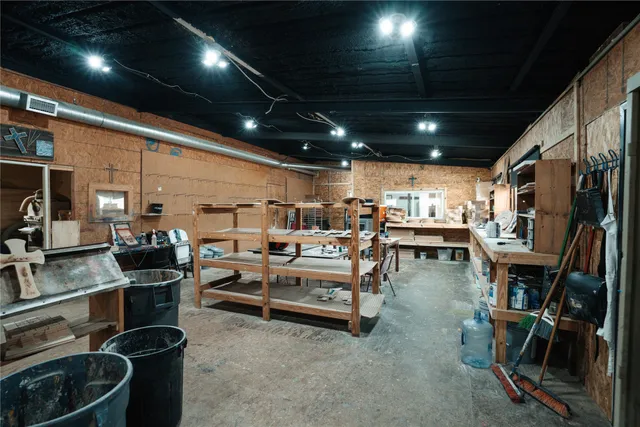 a view of a room with lots of appliances