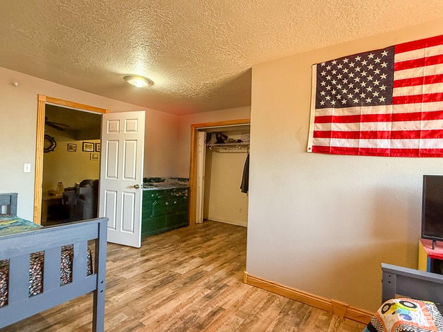 425 East Mule Deer Road Central, UT 84722 - Photo 25 of 72 Bedroom with a textured ceiling, wood finished floors, and baseboards