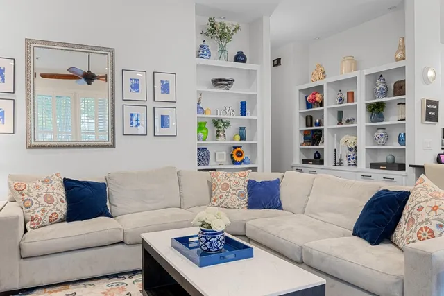 a living room with furniture and a couch