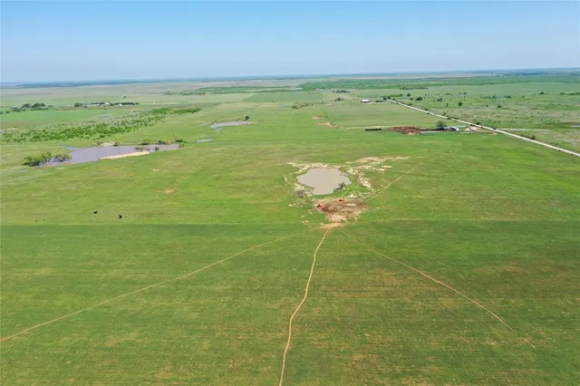 a view of a field with an ocean