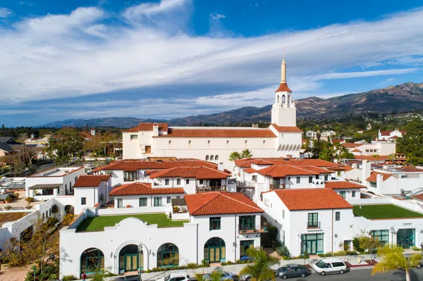a view of a city with tall buildings