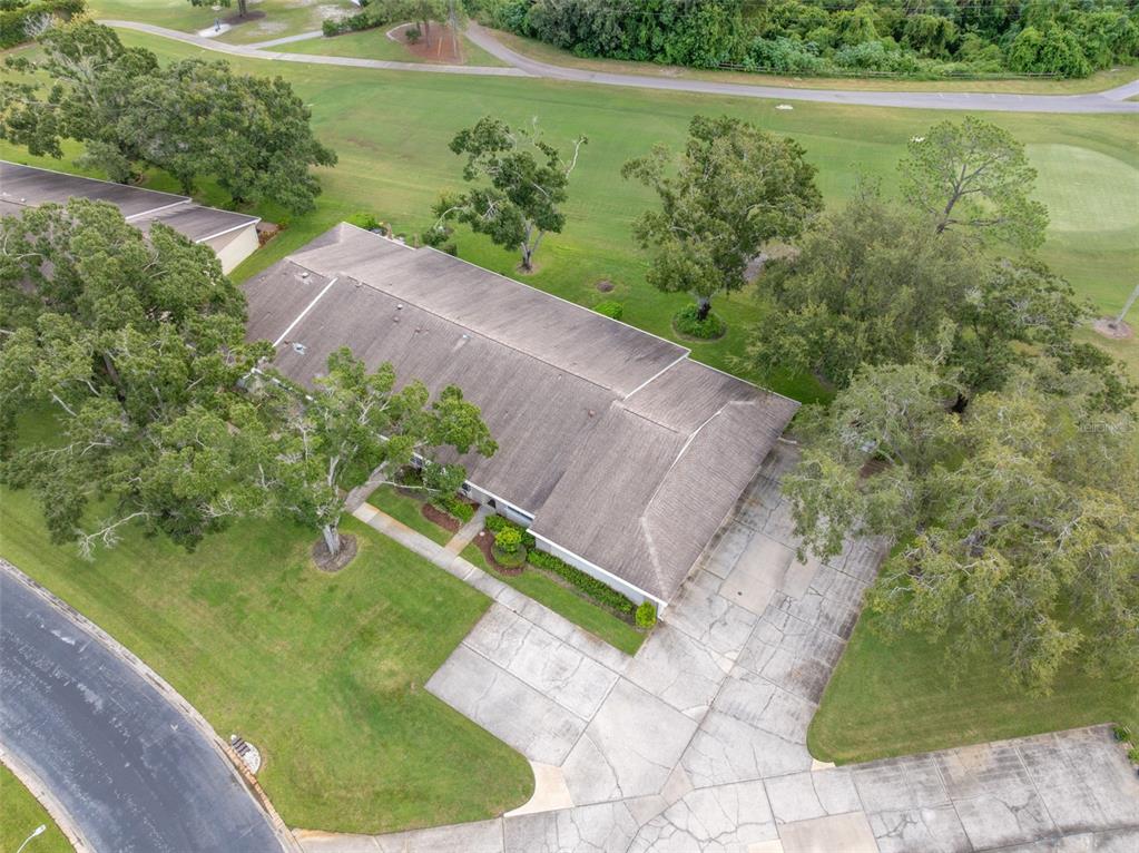 1012 Dunrobin Drive, Unit D Palm Harbor, FL 34684 - Photo 42 of 61 a view of a yard with a swimming pool