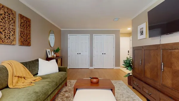 a living room with furniture