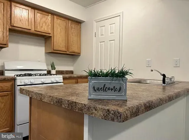 a view of a kitchen counter top space