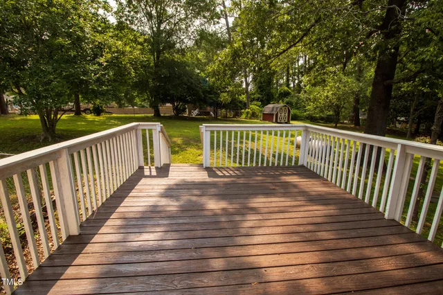 a view of deck with deck and wooden floor