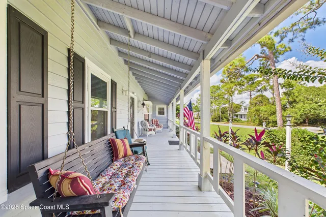 view of a balcony with an outdoor space