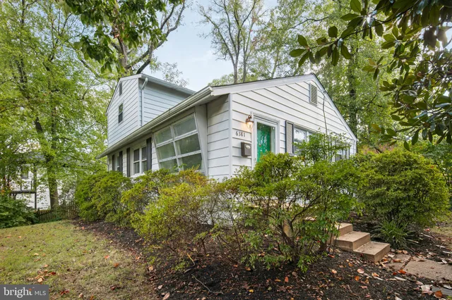 a backyard of a house with plants and trees