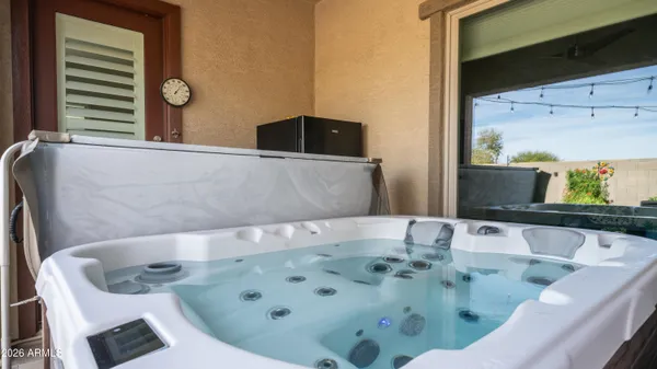 a bathroom with a bathtub and a sink