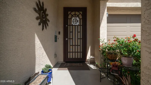 a view of a entryway of the house