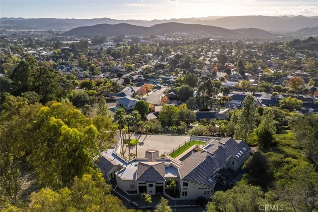 a view of a house with a mountain