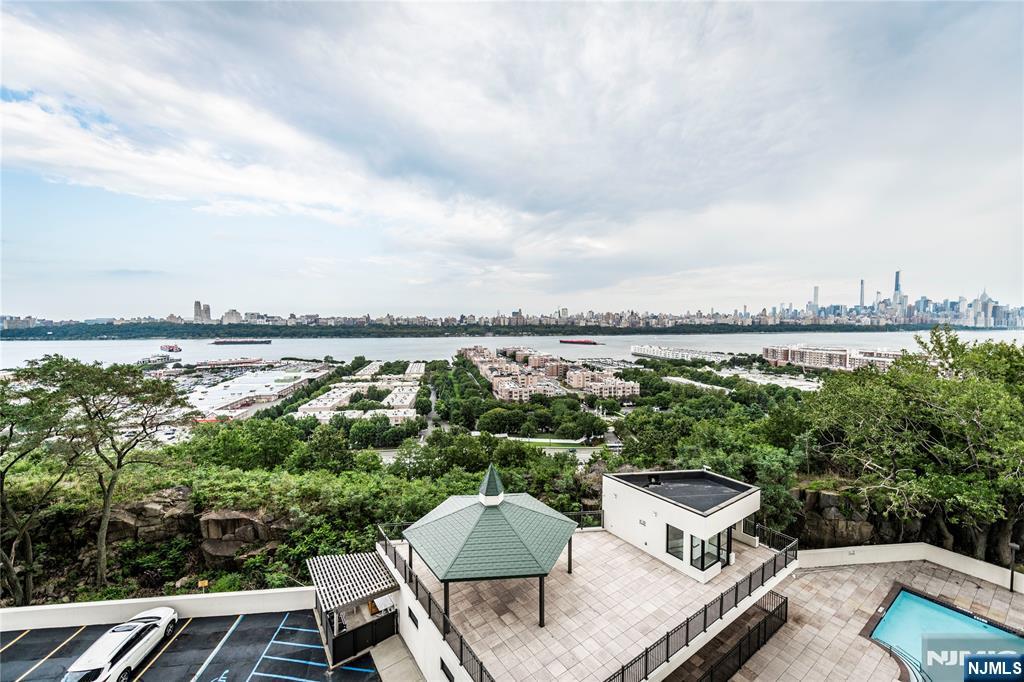 250 Gorge Road, Unit 8C Cliffside Park, NJ 07010 - Photo 3 of 43 an aerial view of a house with a garden and lake view