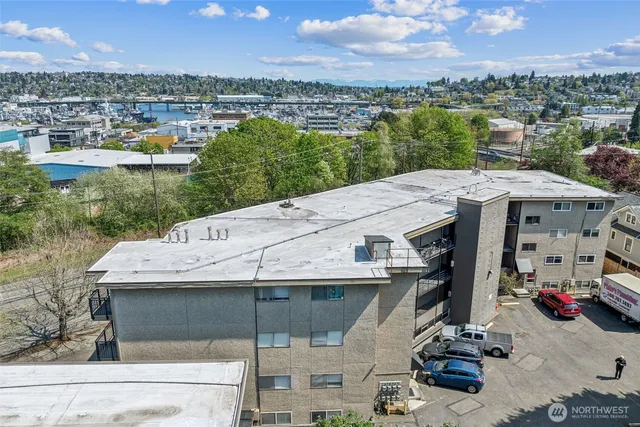 a view of a city from a terrace