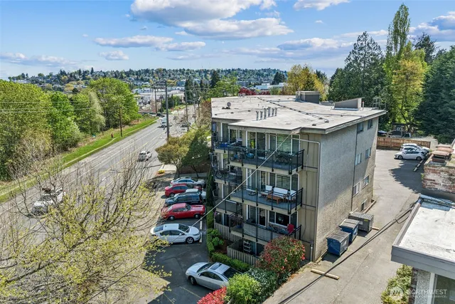 a view of a terrace with wooden floor