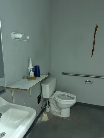 a bathroom with a sink and a toilet