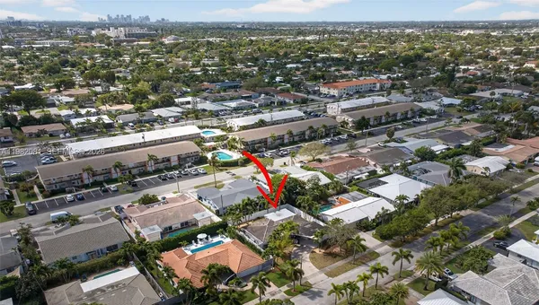 an aerial view of multiple house