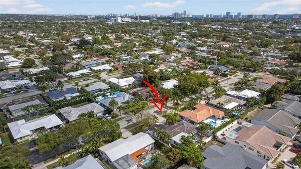 an aerial view of multiple house