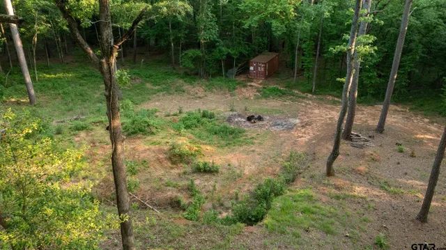 a backyard of a house with lots of green space