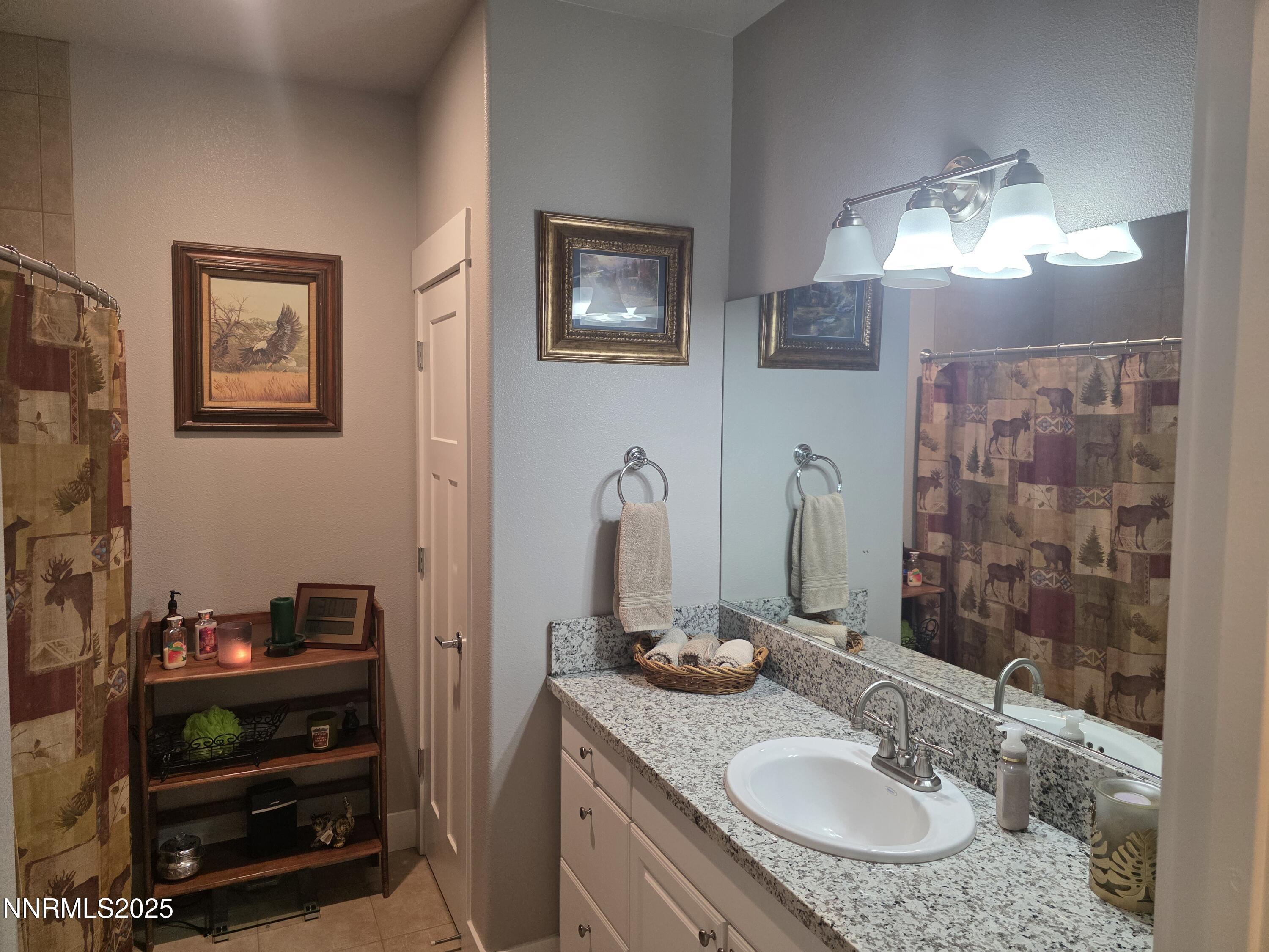 1145 Cheatgrass Drive, Unit BETWEEN DAFFODIL AND ALMOND CREEK Dayton, NV 89403 - Photo 17 of 40 a bathroom with a sink double vanity and a mirror