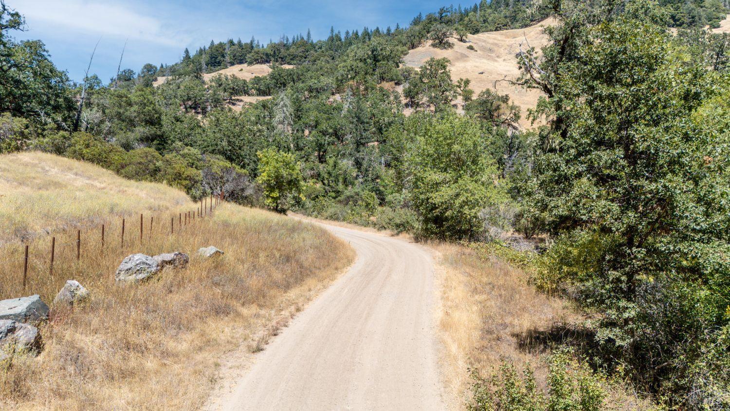 19450 Tomki Road Willits, CA 95490 - Photo 29 of 37 a view of a dry yard with trees in the background