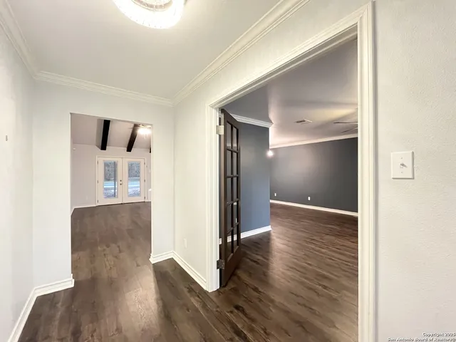 a view of livingroom with wooden floor