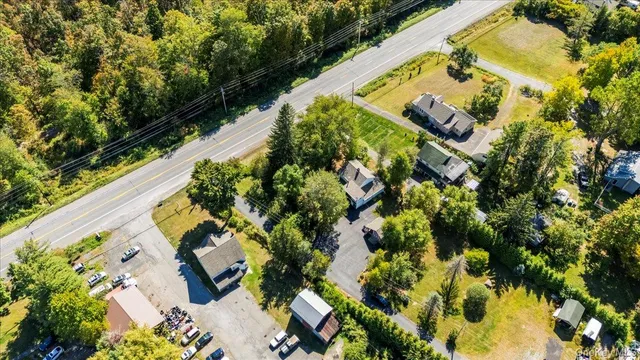 a view of a yard with plants