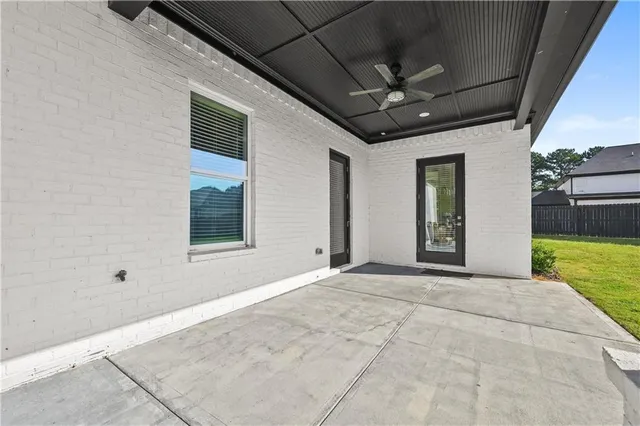 a house view with a garden space