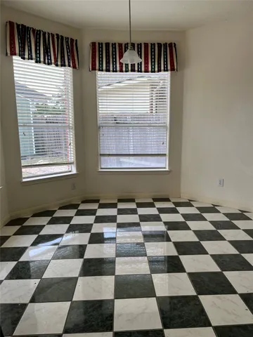 a black and white checkered floor