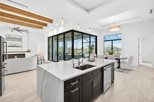 a bedroom with a bed and furniture