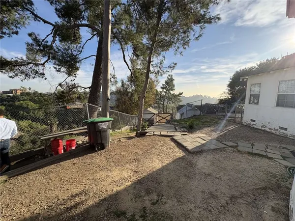 a view of outdoor space with seating area