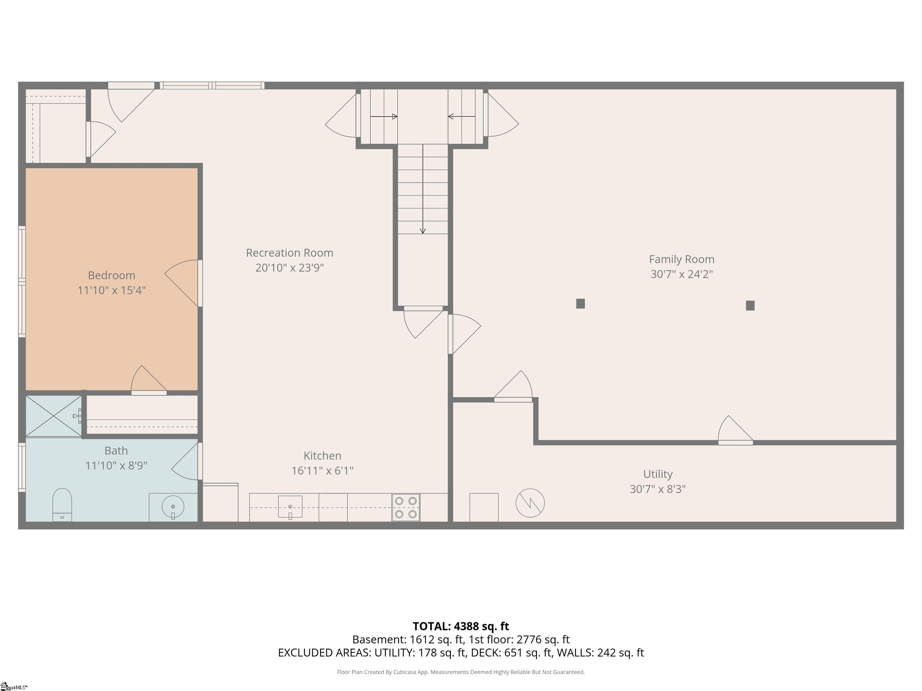 341 State Rd S-42-986 Chesnee, SC 29323 - Photo 36 of 37 Basement Apartment and recreational room floor plan