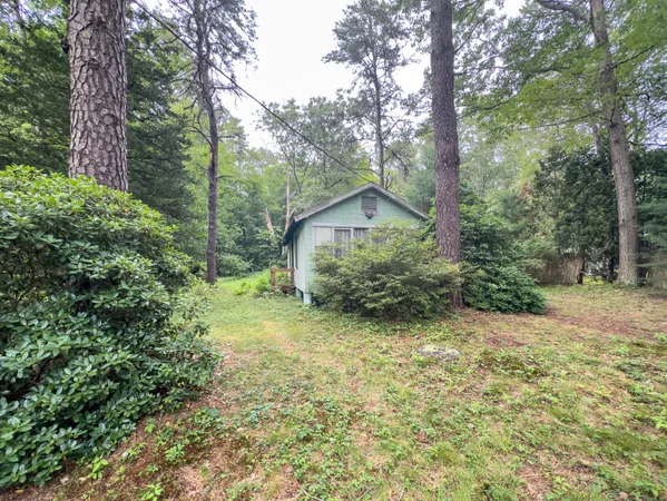 a view of a house with a tree in the yard