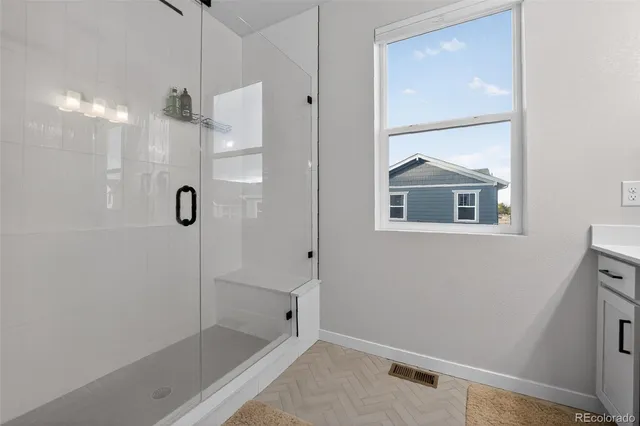 a bathroom with a shower