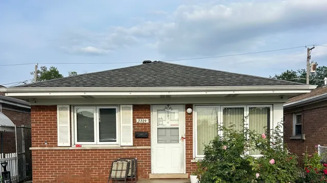 a front view of a house