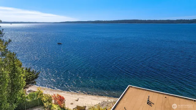 a view of swimming pool with outdoor seating and plants