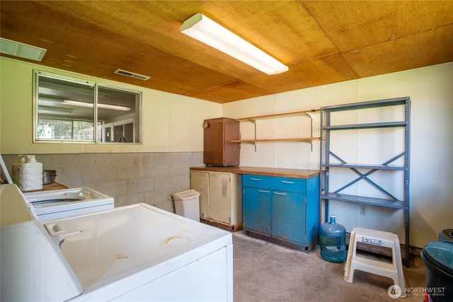 a room with storage and utility